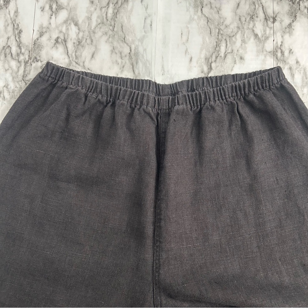 Private Edition by Chico’s | women’s size 1 Black linen pull-on pants wide Leg - Picture 3 of 10